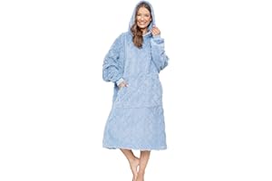 ililmmoe Sherpa tragbare Decke Übergroße Hoodie Sweatshirt TV Decke mit Langen Ärmeln und Tasche,Jacquard Tiefviolett