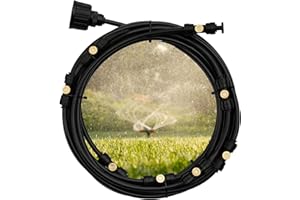 LASTOOLS Misters for Outside Patio,26FT(8M) Misting Line+8 Mist Nozzles, Outdoor Misting Cooling System for Patio Backyard Garden Greenhouse trampoline