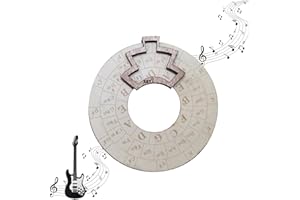 WASUQO Herramienta de melodía de madera, 1 rueda de acorde, herramienta de melodía de madera, rueda de madera circular y herramienta de aprendizaje musical, aquelarre de quinta, para chords, y signatures,