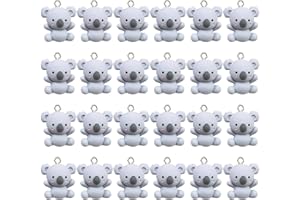 LILELIG 24 Stück Harz Anhänger Schlüsselanhänger Koala, Koala Anhänger Aus Harz Perfekt für Armbänder, Ohrringe & Schlüsselanhänger, Koala Charms Tolles Geschenk für Tierliebhaber & DIY-Fans