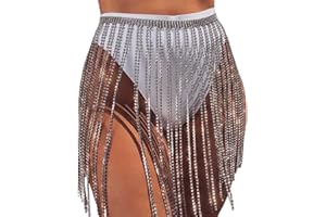 Sethain Boho Chaîne de taille argent Gland Strass Chaînes Ventre Cristal Chaîne Bikini Accessoires de carrosserie Bijoux pour les femmes