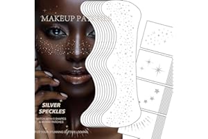 TELAIN 20 Stück Glitzer Sommersprossen Tattoo,Silberne Wasserdichte Gesichtsaufkleber,DIY Makeup Patches für Festivals,Kinderfreundlich und Lange Haltbar