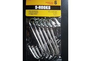 MY BARGAINS ONLINE SHOP Pack 6 Large Chrome S Hooks With Ball Ends