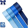 Fyshird Geschenkband Blau 25mm X 22m - Satinband Für Geschenke & Deko