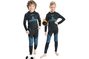 NOOYME Intimo Termico Bambino Biancheria Intima Termica Bambina Pantaloni e Maglia Termica Traspirante Asciugatura Rapida per Sci Corsa Calcio