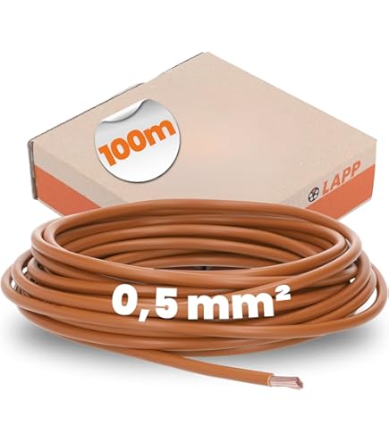 Kalitec 10 meter H05V-K 1 mm² blauwe bedradingskabel, flexibele aderkabel, pvc, enkele kabel, draad 1 mm2, bedrading fijnachtig, enkele kabel, eendradig, kabel vlamvertragend
