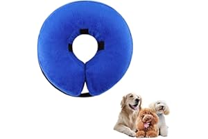 THAIN Soft Dog Recovery Protective Collar After Surgery-Cone Inflatable Collar for Dogs and Cats - Adjustable Washable Elizabethan Collar (M)