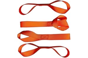 Coepoch 12" (Pack of 4) Solid Heavy Duty Eagle Soft Loops Tie-Downs Cargo Straps 4800 Lbs Workload,2272Lb Break Strength Lab Tested For Towing ATV UTV Motorcycle … (Orange)