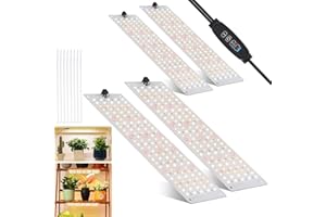 idudu 4Stück Pflanzenlampe LED Vollspektrum, Pflanzenlicht mit 540 LEDs, Pflanzenleuchte Wachsen licht für Zimmerpflanzen Grow Light mit Zeitschaltuhr, 10 Arten von Helligkeit