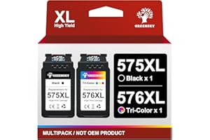 GREENSKY PG-575XL CL-576XL d'inchiostro Sostituzione cartucce canon 575 576 Canon 575XL 576XL Nero e Tri-Colore per Canon PIXMA TR4755i TR4756i TS3752i TS3751i TS3550i TS3551i TS3750i TR4750i TR4751i