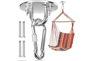 Morzejar Wytrzymały hak sufitowy, obrotowy, wytrzymały hak do zawieszenia, stal nierdzewna 304, obrotowy hak do hamaka, na huśtawkę, do sufitu, drewna, werandy, studia fitness, jogi