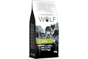 The Hunger of the Wolf Croquettes pour chiens adultes de races de petite et moyenne taille, formule au poulet riche en vitamines E et C, 14 kg