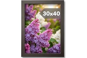 NOOGUI - Cadre 30 x 40 - Bois Noir - Avec Plexiglas Antireflet - Pour Photos, Diplômes, Posters ou Décoration Murale - Position Verticale ou Horizontale - Facile à Nettoyer