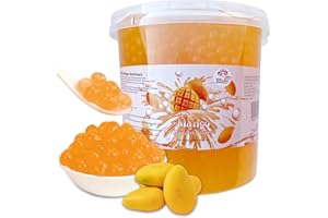 ‎PANDA MEISTER 3KG Bubble Tea Perlen Mango - Bubbletea Boba Perlen Set - Natur&Vegan - Bubble Tea Perlen Bubbles - Super Ideen zum Selber Machen Bubble Tea und Fantastische Boba Partys