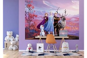 AG DESIGN Disney Frozen Anna e Elsa - Carta da parati fotografica per cameretta dei bambini, 252 x 182 cm, 4 pezzi