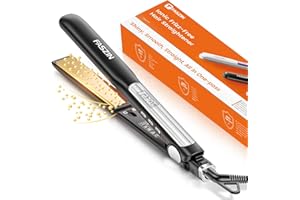 ‎FASZIN Faszin 2 in 1 Glätteisen Locken und Glätten, 20s Schnellaufheizung, Titanplatten Ionen Haarglätter für einen glatten Stil, 3D-Schwebepanel verhindert Haarziehen, mit LCD-Display, 130°C-230°C - Schwarz