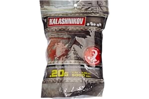 Kalashnikov 0,20 GR Billes 0,20gr Sac de 5000BB's Adulte Unisexe, Blanc, 10