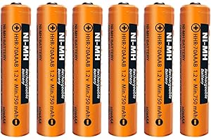 JAPUSOON HHR-70AAAB NI-MH - Batteria ricaricabile per Panasonic 1,2 V 750 mAh Pila Ricaricabile AAA per Gigaset telefoni senza fili, 6 pezzi