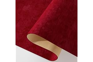 Decotalk Papier Peint Velours Rouge Foncé 40X300cm Papier Peint Vintage Adhesif Mural Decoratif Autocollant Meuble Rouleau Adhesif Decoratif Boîte à Bijoux Adhesifs Mural Salon Placard Tiroir Chambre