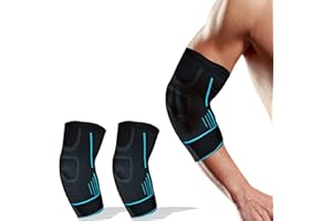 MILAIUN Codera de Compresión, 2 x Coderas Epicondilitis para Hombres y Mujeres de Tejido de punto 3D Codera Tendinitis para Artritis, Ideal para Codo de Tenis, Codo de Golfista Unisexo(M)