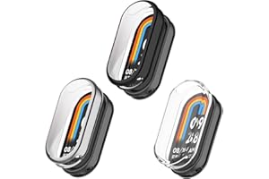 Kobmand 3 Stück Hülle Kompatibel mit Xiaomi Mi Band 8, Tpu Vollständige Abdeckung Schutzfolie Cover Case Schutzhülle für Xiaomi Mi Band 8