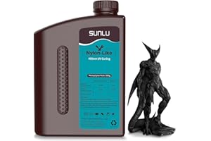 SUNLU Resina fotopolimerica 3D simile al nylon 2KG, ad alta resistenza e durevole, per stampanti LCD/DLP/SLA, indurimento UV 395-405 nm, ideale per parti funzionali, prototipi, 2000 g, nero
