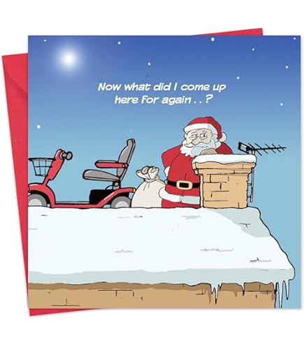 Funny Pug Christmas Card With Santa Hat - Merry Christmas Greeting Card Blank Inside