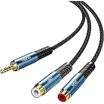 J&D 3,5 mm naar 2 RCA-kabel, Vergulde Koperen Schaal Heavy-duty 3,5 mm Mannelijk naar 2RCA Vrouwelijk Stereo Audio-adapter Verlengkabel, 3 Meter J&D 3,5 mm naar 2 RCA-kabel, Vergulde Koperen Schaal Heavy-duty 3,5 mm Mannelijk naar 2RCA Vrouwelijk Stereo Audio-adapter Verlengkabel, 3 Meter