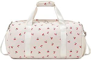 KIMWADALH Bolsa Deportiva Niñas Cereza Bolsos de Gimnasio Pana Bolsa Danza Niños Bolsas de Gimnasia 25L Bolsos de Viaje