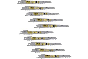 SabreCut - SCRS644D 6 TPI S644D - Juego de 10 Hojas de sierra de sable, 150 mm, alternativo, corte rápido en madera, para Bosch Dewalt Makita y muchos otros, 10 unidades