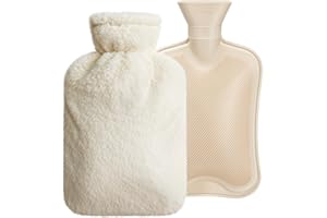URBZUE Bolsa de Agua Caliente 2L, Botella de Agua Caliente con Funda Suave, Reutilizable, Compresas Calientes/Frías, Regalo para Cumpleaños, Navidad, San Valentín