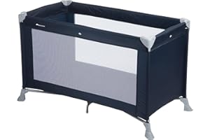 Bebeconfort Soft Dreams Lettino per bambini 0-3 Anni (0-15 kg), Culla da Campeggio con Materasso incluso in fibra di legno e schiuma (60x120 cm), Pieghevole, Borsa da trasporto, Navy Blue