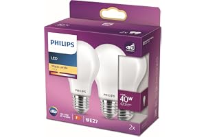 Classic LED-ljuskälla, 40W, E27, A60, Frostat glas, varmvitt ljus, 2700 kelvin, 15 000 timmar, Ej dimbar, 2-pack