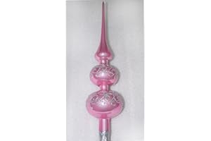 CHRISTBAUMKUGELN-24.DE Weihnachtsbaumspitze Groß 35cm in Hochglanz Rosa Baumspitze Spitze Tannenbaumspitze Christbaumspitze Weihnachtsbaum Christbaum Tannenbaum Christmas Tree Top