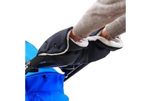 PROBUK Scaldamani passeggino, misura universale, scaldamani per passeggino, accessori per passeggino, con calda flanella, guanti per mani impermeabili e antivento, mantiene le mani calde in inverno