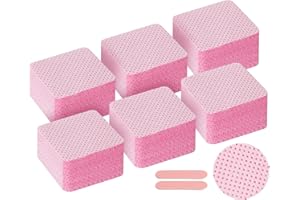 LOPHE Chusteczki do paznokci, 300 szt. Zestaw do czyszczenia paznokci z 2 pilnikami do paznokci, bez peelingu kwadratowa celulozowa podkładka do paznokci do samodzielnego wykonania i salonu (różowy)