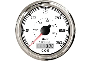 KUS Elektromekanisk mätare hastighetsmätare mätare 30 knutar för båtyachter (85 mm, 12 V/24 V