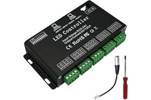 GIDEALED12 Channel DMX Decoder 60A DMX512 RGB LED Controller PWM Dimmer Driver Stage Lighting Controller DJ Lighting for RGB LED Strip and Module Light DC12V-24V