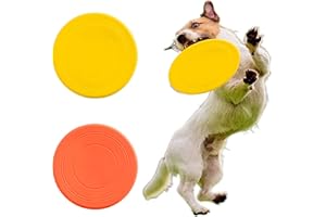RGZD 2 Stück Hunde Frisbees,Hund Scheibe, hundespielzeug Frisbee Ø 18 cm,Gummi Frisbee,für Land und Wasser,Hundetraining, Werfen, Fangen & Spielen