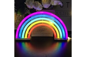 QIAOFEI Luz de neón decorativa del arco iris del LED para el regalo de los niños, decoración de la pared para el dormitorio de las niñas, Navidad, fiesta de cumpleaños, habitación de los niños