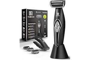 NUBACK Rückenrasierer Herren mit Langer Griff, Elektrischer Körperrasierer Herren, Body Trimmer Männer Setzen, Rückenrasierer für Männer mit Gesichtsrasierer, Nasenhaartrimmer (Schwarz)