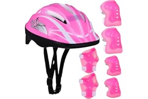 ‎CLISPEED CLISPEED Kinderhelm, verstellbar, mit Sportausrüstung, Set, Knie, Ellenbogenschützer, Handgelenkschoner, Kleinkind-Helm für 3–8 Jahre, Jungen, Mädchen, Radfahren, Skateboard, Rollschuhlaufen, Roller