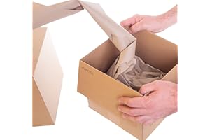 Jeco - Lot de 1 rouleau de papier kraft froissé 20cm x 250m bourrage calage remplissage écologique protection colis en distributeur 100% recyclé et recyclable