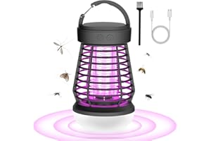 KASANNI Lampe Anti Moustique, Lumiere Bleue Anti Moustique, Anti Mouche 365/395nm UV Anti Moustique, 2000mAH UV Lumière Bleue Tue Mouche, Lampe Anti Mouche avec LED Lampe