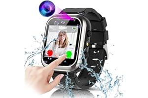 YEDASAH Montre Connectée Enfant avec Téléphone SOS,11 Jeux Caméra MusiqueAlarme Podomètre Calculatrice Modèle d'école Enregistreur pour garçons de 4 à 12 Ans Cadeaux d'anniversaire, Noir