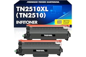 INFITONER TN2510XL TN2510 Cartouche de Toner Remplacement pour Brother TN 2510 pour HL-L2400DWE HL-L2400DW MFC-L2800DW DCP-L2620DW MFC-L2860DWE DCP-L2627DW Imprimante (Noir, 2-Pack)