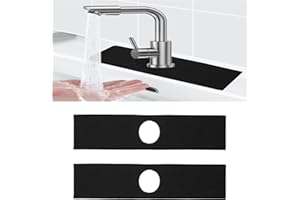 duoyif Kran chłonny 2 sztuki, kran do wody, ochrona przed pryskaniem, chłonna mata do kranu, do zlewozmywaka, ochrona przed pryskaniem, do kuchni i łazienki, kolor czarny