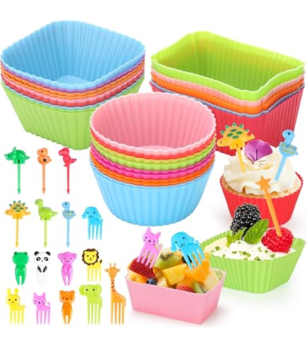 Silikon-Bento-Trennwände Quadratisch – Für Lunchbox, Mikrowellenfest, Einfrierbar, Bunte Set
