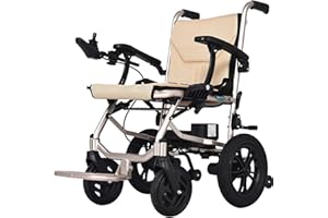 ZYXU Elektro Rollstuhl Klapprollstuhl Elektrisch Leicht Zusammenklappbar Vollautomatischer Elektrischer Rollstuhl Faltbar - Elektrorollstuhl Li-Ion-Akku, 2 Lithiumbatterien, Zwei Steuerfunktionen