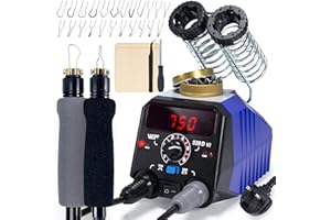 WEP 939D-VI Dual Pen Pyrography Wood Burning Tool Set 250-750℃ A/B Toggle Wood Burning Tool with 2 Detachable Pens, 20 Wood burner Tips, Dual-Barrel Holder Suitable for Pyrography, Leather Burning Kit